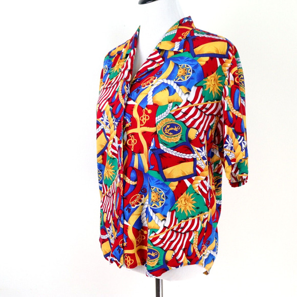 Pendleton Tops - Vintage 1980s Pendleton Size 10 Novelty Print Nautical Print